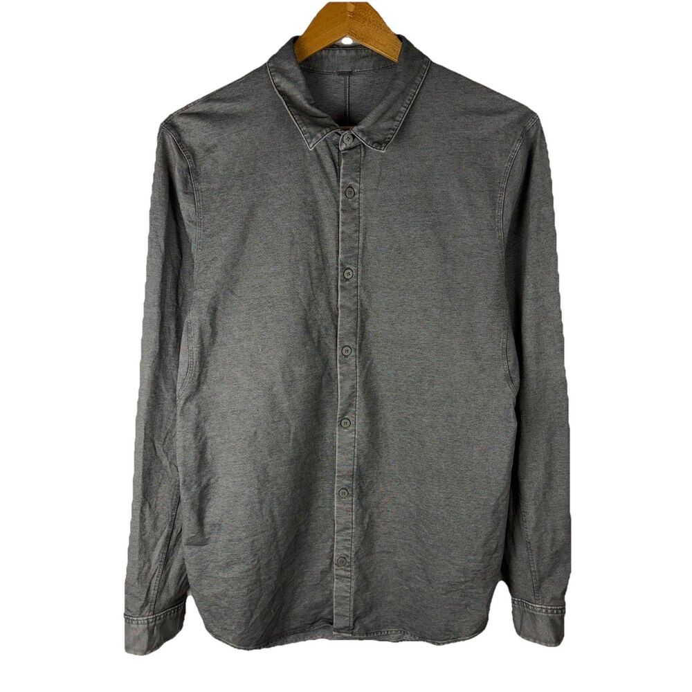 Lululemon Shirt Mens M Commission Button Up Stretch Performance Pocket Gray